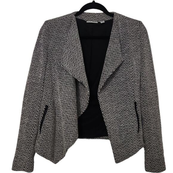 Halogen Blazer Black and White Knit Chevron Pattern Size XS - Picture 4 of 10